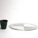 Oval trayhandles, crystal, made in France, art deco