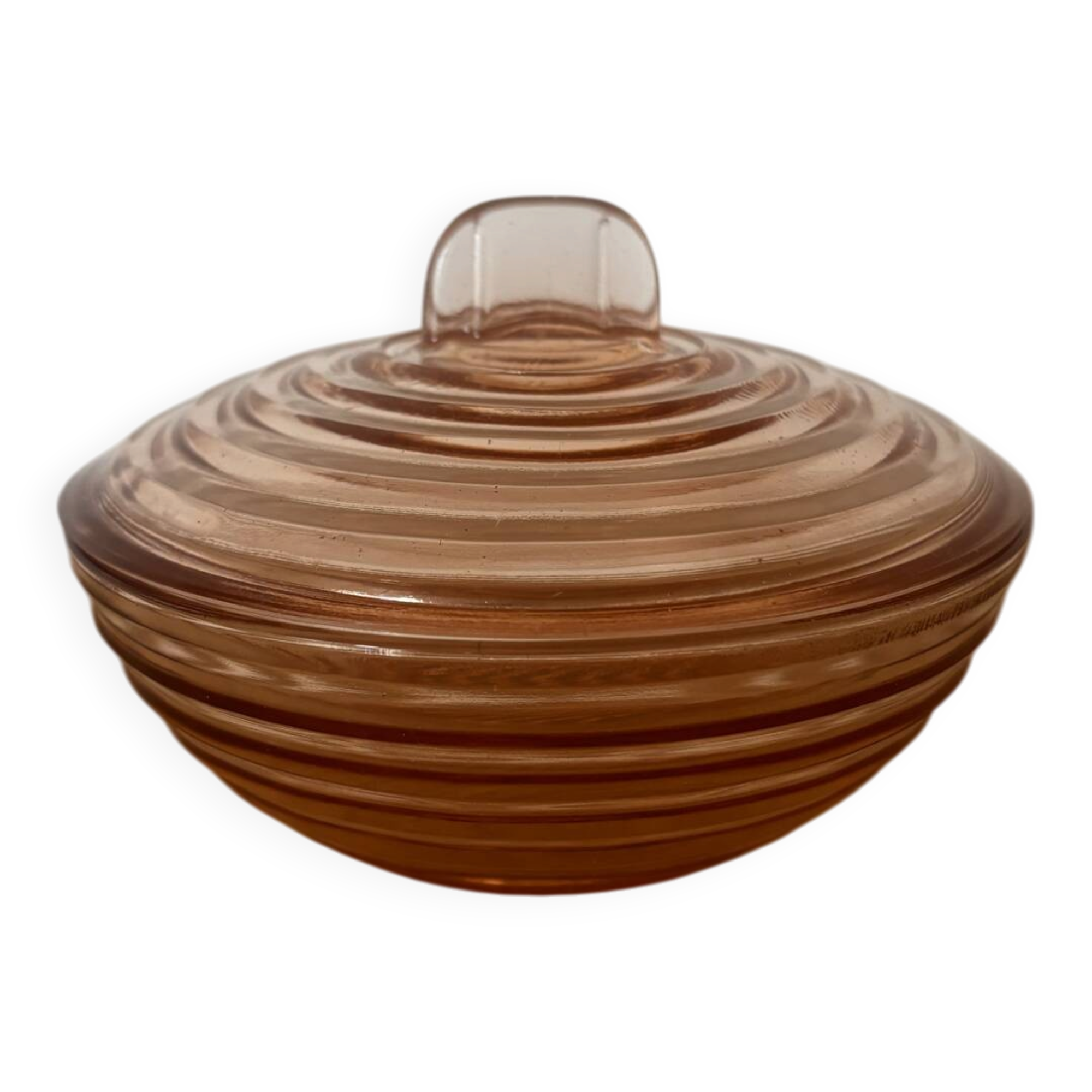 Sucrier en verre rose