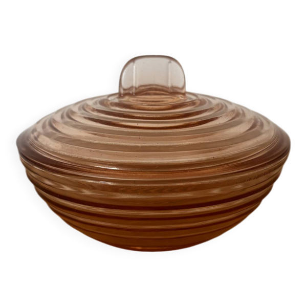 Sucrier en verre rose