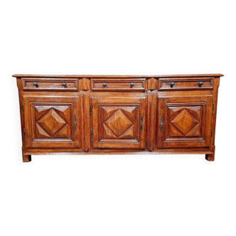 Buffet en enfilade style Louis XIII en chêne massif vers 1900