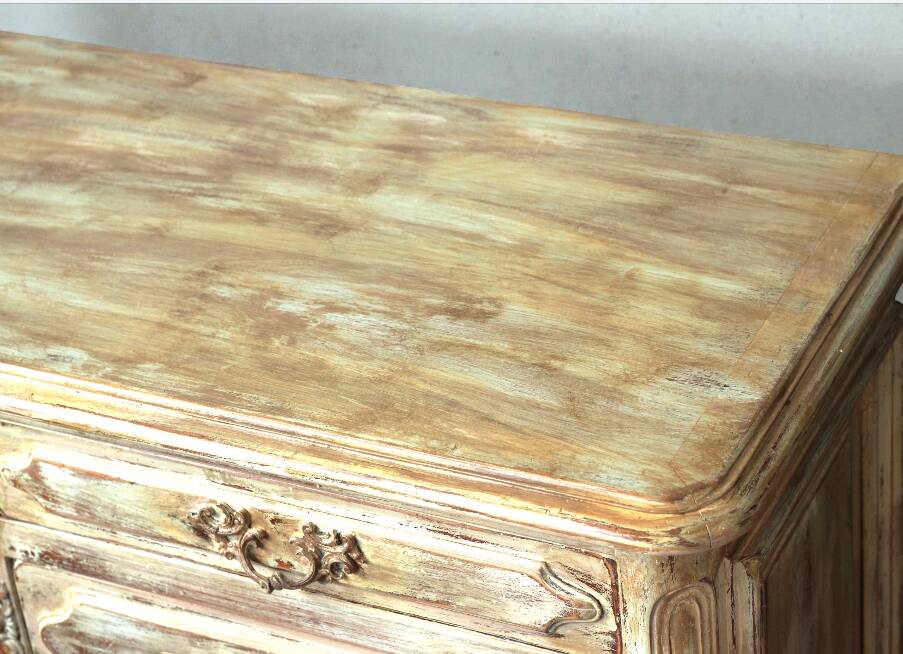 Beige and rust chest of drawers