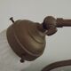 Vintage French Brass Anglepoise Table Lamp with Opaque Patterned Glass Shade 5087