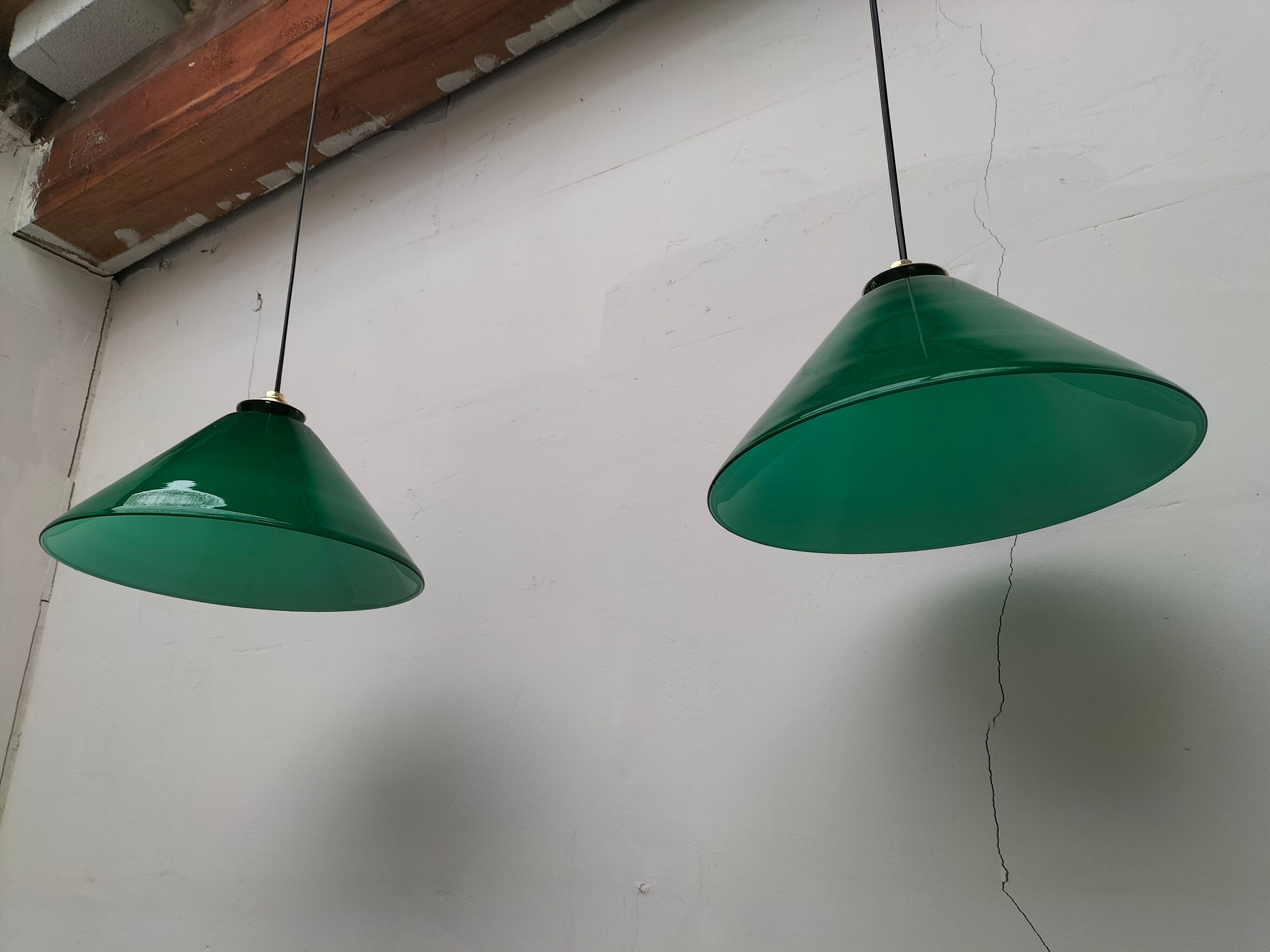 Green opaline pair