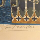 Lithograph Venezia signed J.Picart Le Doux 78cm x 57cm