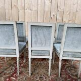 Suite de 6 chaises de style Louis XVI RINCK en bois réchampi
