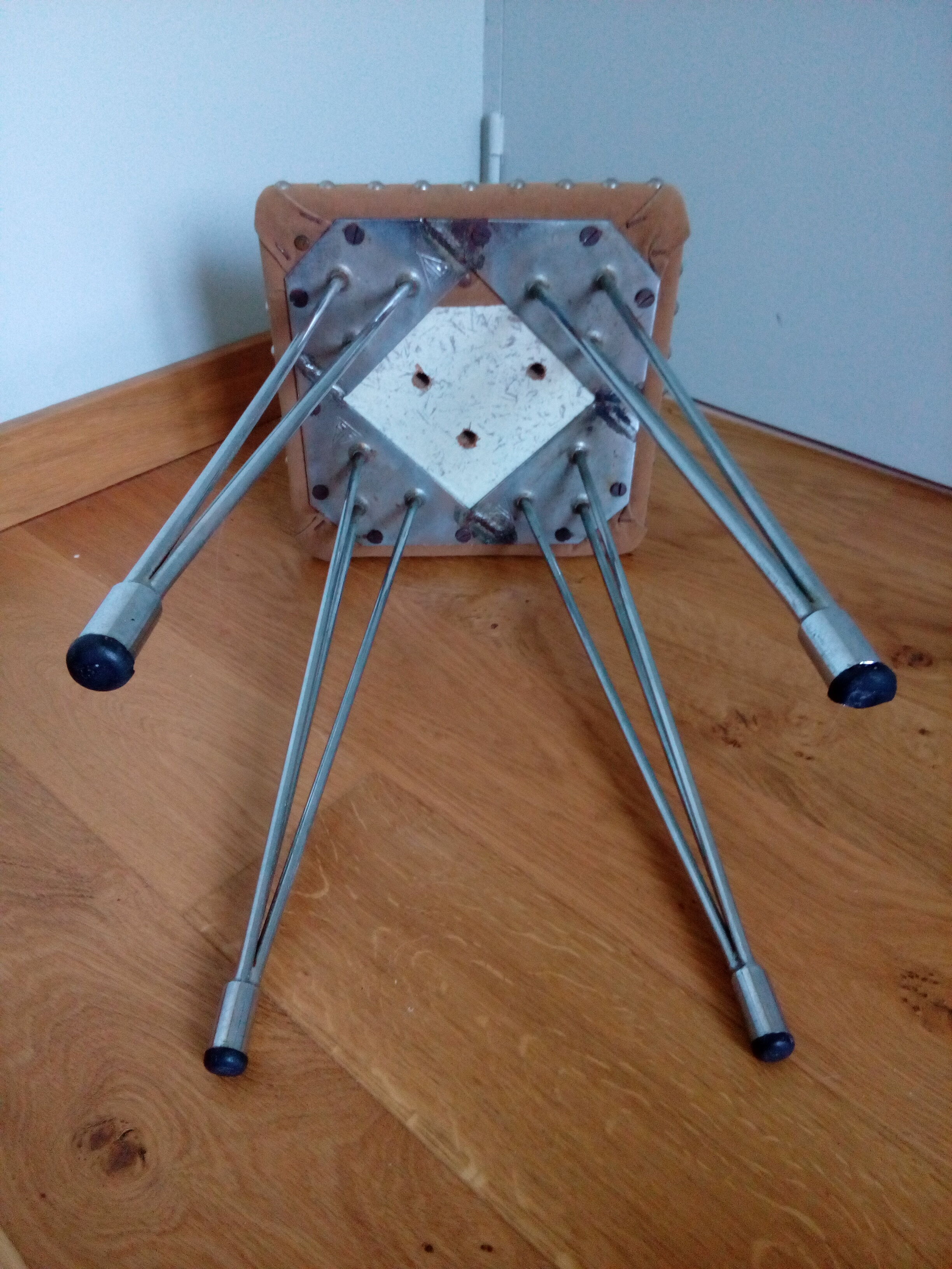 SIF foot stool Eiffel chrome metal