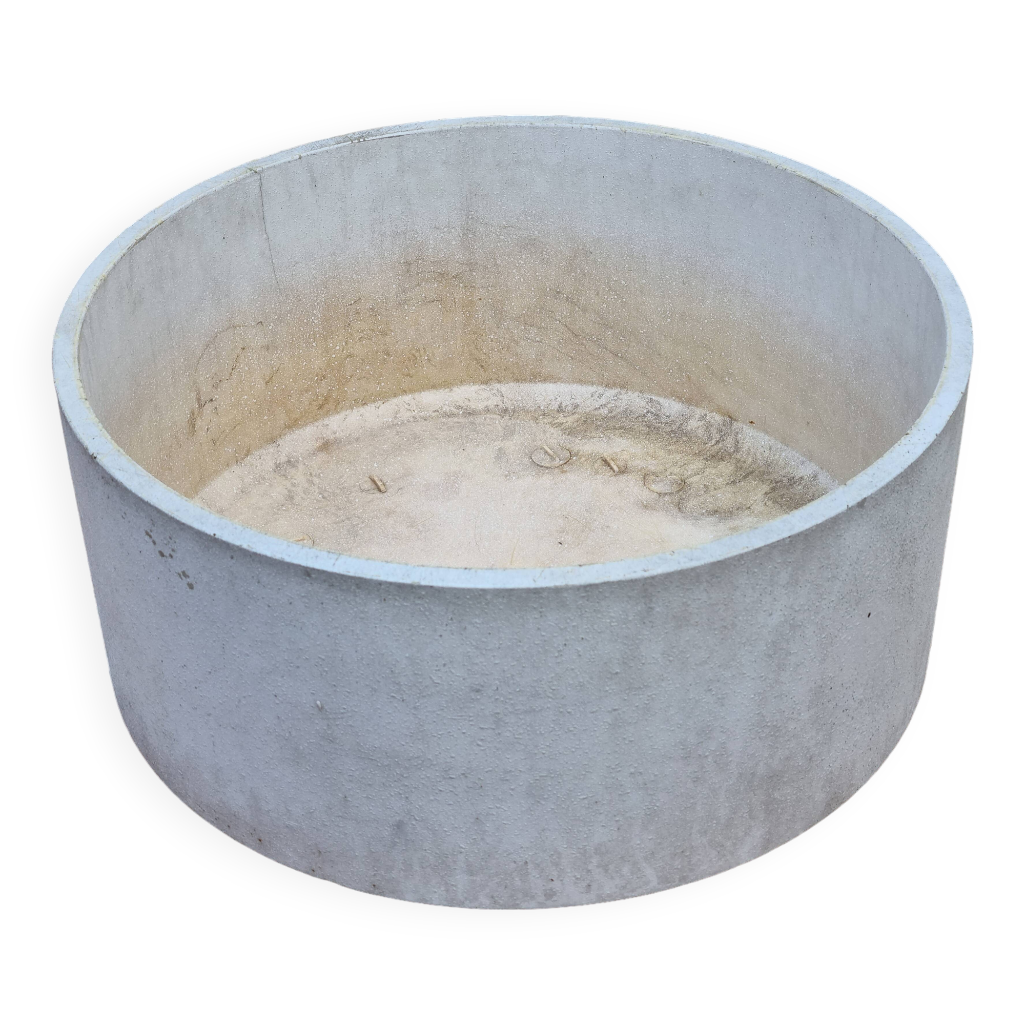 Large round container in composite material for garden, 53 cm in diameter and 25 cm in height
