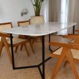 Rectangular dining table in Carrara marble 200x100