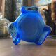 Large twisted blue vase made of Empoli glass, Tuscany, Florence (1950, Italy)