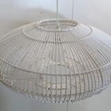 White rattan hanging lamp
