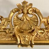 Old Louis Philippe golden mirror with pediment