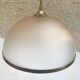 Old molded glass hanging Contour brass + Support Golden 70s Vintage