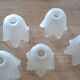 Old sandblasted glass tulips