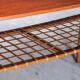 Teak and Oak Coffee Table with Rattan Shelf, Denmark, 1960s