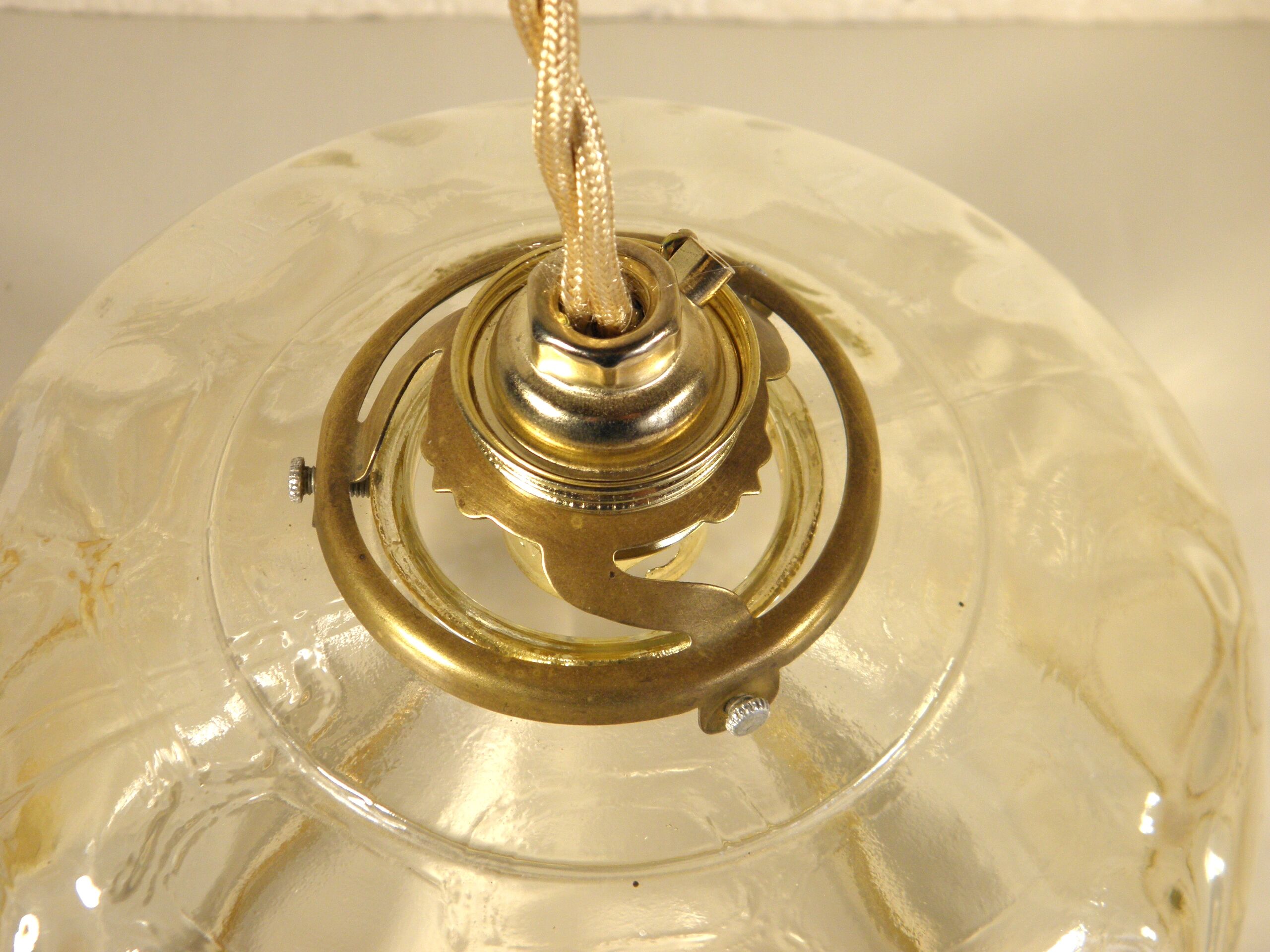 60s glass pendant light