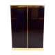 Firm brass lacquered black 1970s travertine
