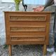 Commode vintage en rotin renovée