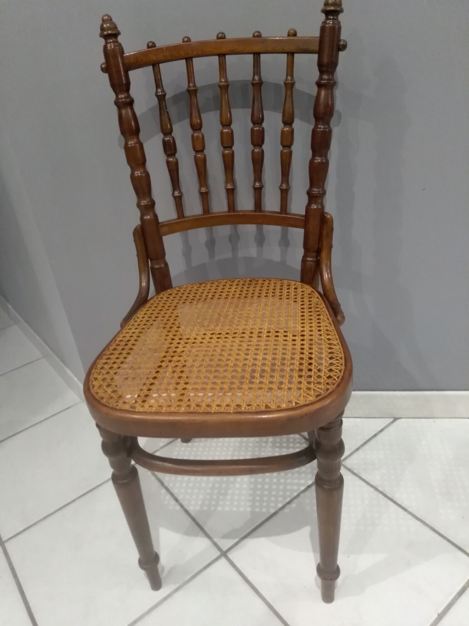 Rare suite of 8 chairs bistrot salon Fischel 1890