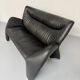 Old 2/3 seater lounge sofa designed by Jan Armgardt for Leolux in black leather