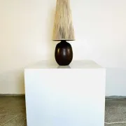 Lampe de table en céramique et sisal par Agne Aronsson, Suède, années 1960.
