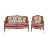 Sofa and Chair french Walnut carved