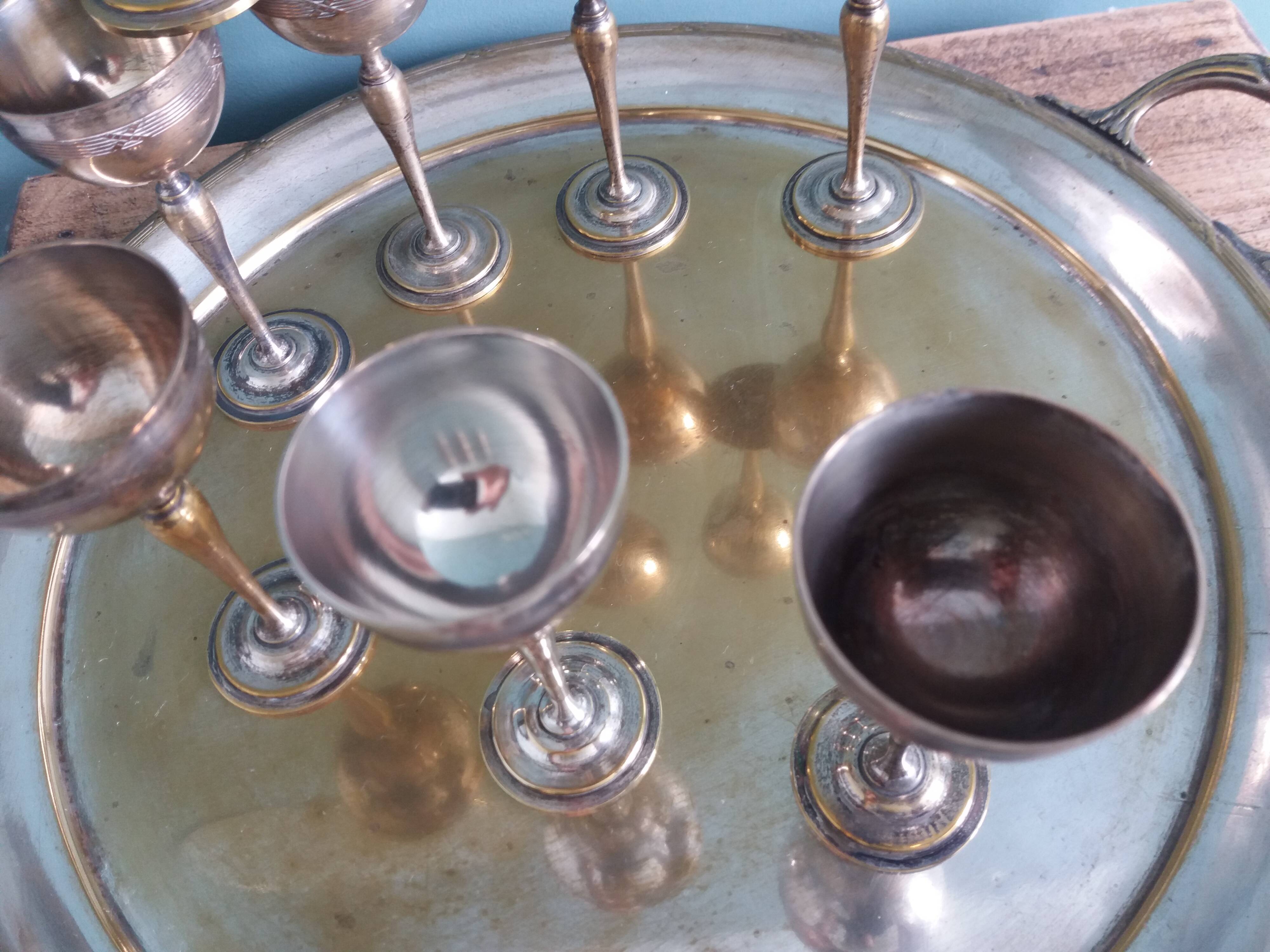 Silver-plated liqueur set