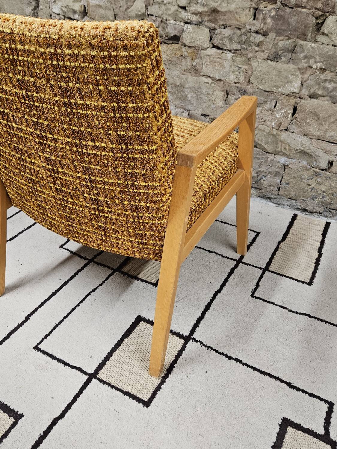 Vintage 1970 curled fireside chair