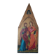 Peinture à la détrempe ancienne sur panneau avec des saints, 19ème siècle