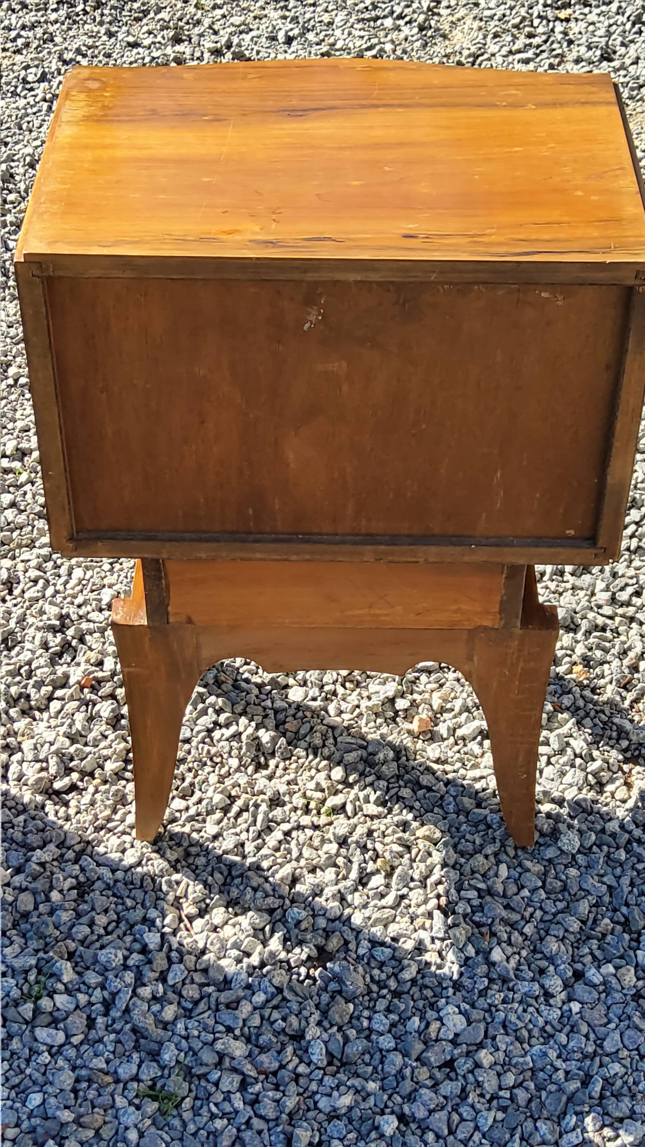 Pair of vintage 50s walnut bedside tables