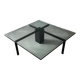 Metaform KW1 coffee table Hank Kwint 1980s glass black metal