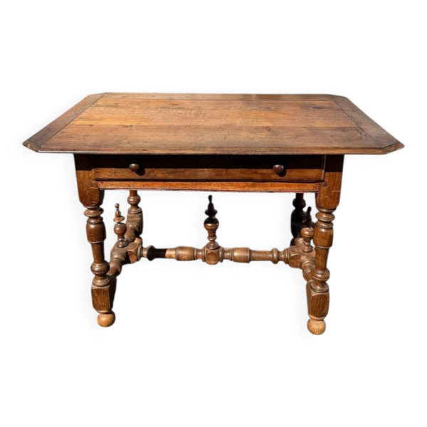 Table d’écriture/bureau Louis XIV chêne clair 18eme