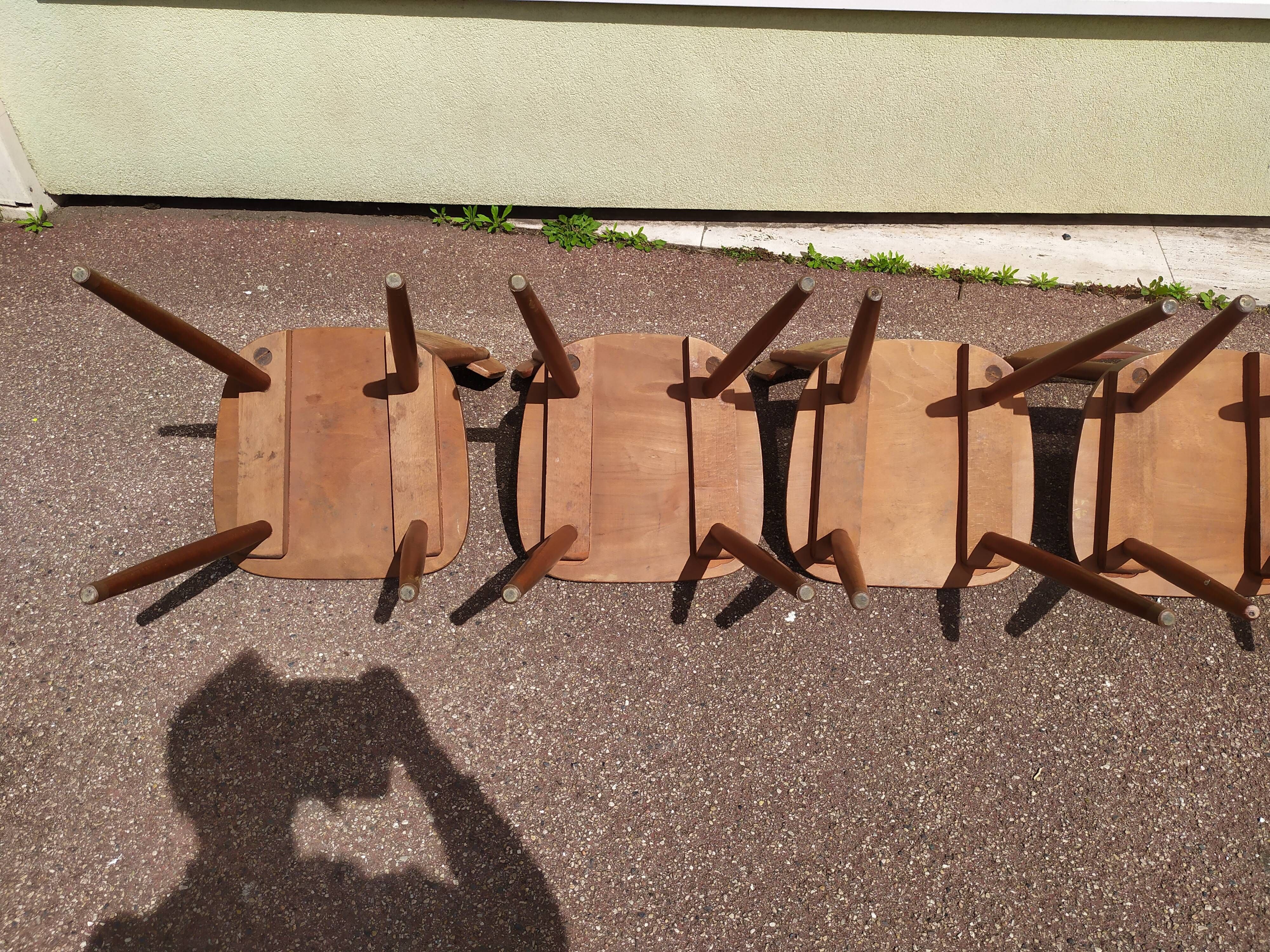 Lot of 6 wooden bistro chairw German