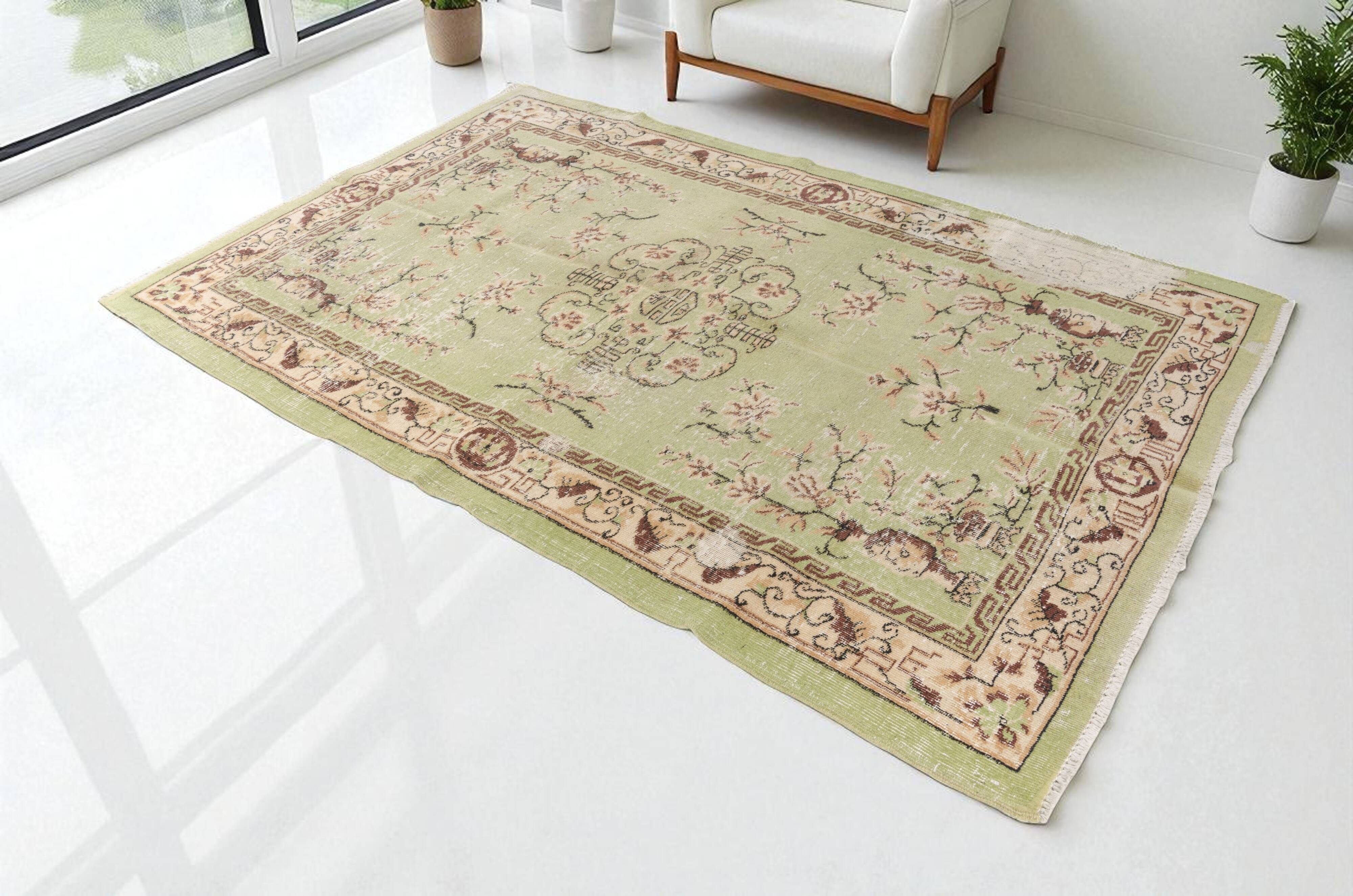 Green Oushak Turkish Carpet sku 861