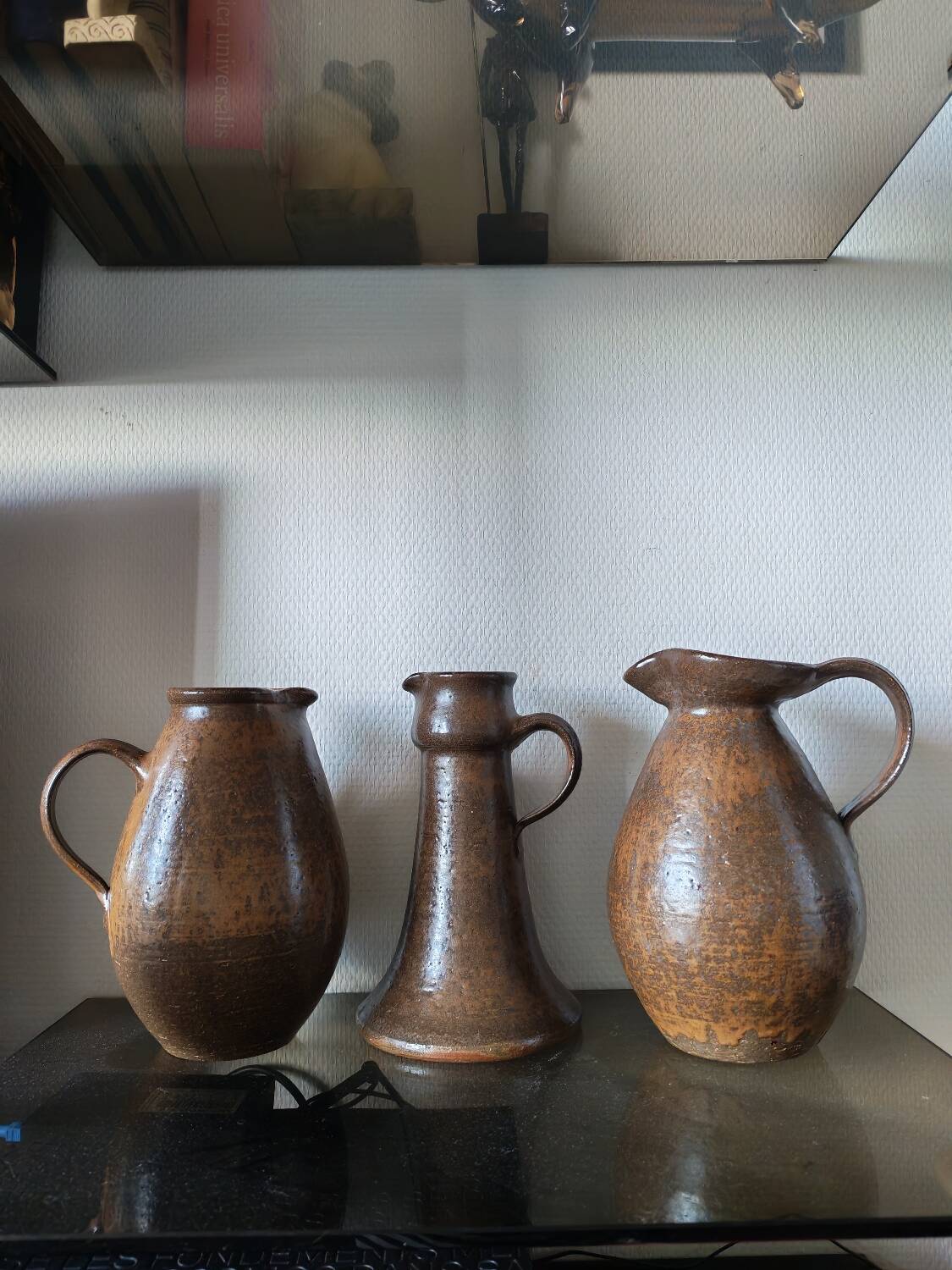 Collection de trois vases en grès  Rudi Stahl Studio Pottery 1970