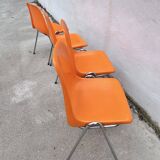 Orange plastic chairs