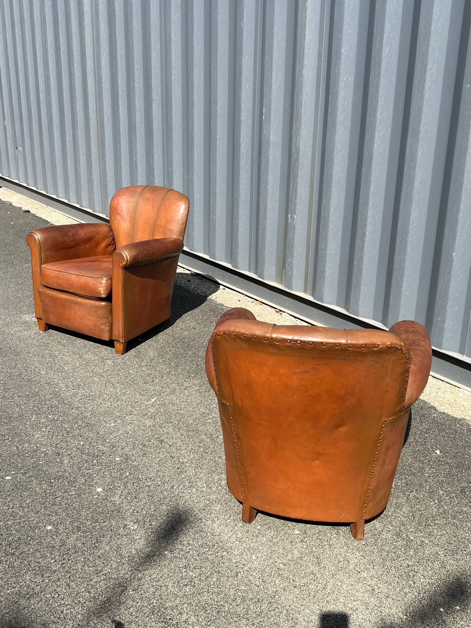 Leather clubs pair from the 1950s