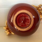 Burgundy and gold ceramic ring size