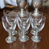 Crystal and pewter glassware set with ewer