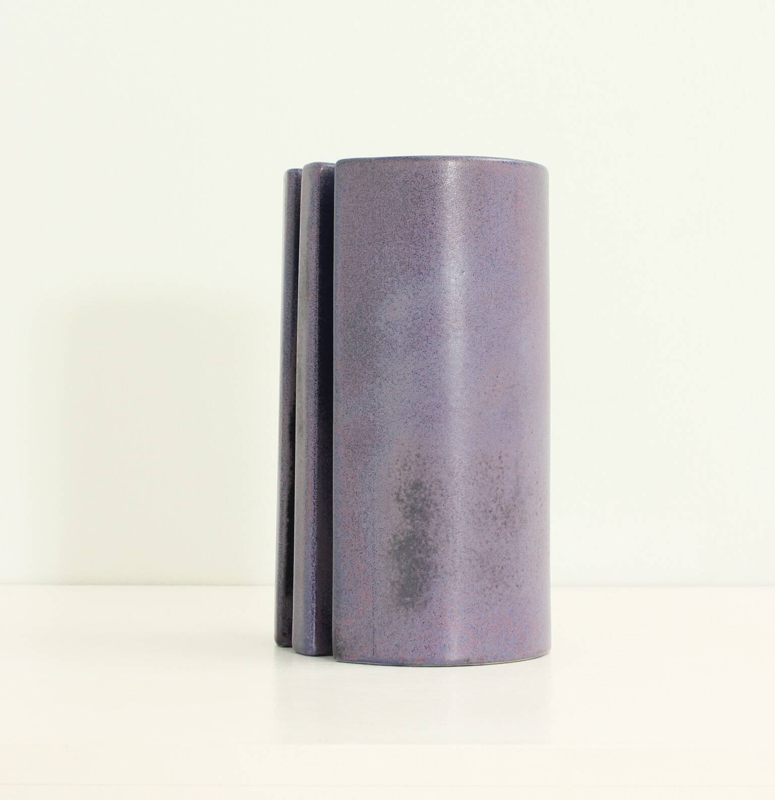 Multifaceted ceramic vase by Angelo Mangiarotti, Italy, 1968.