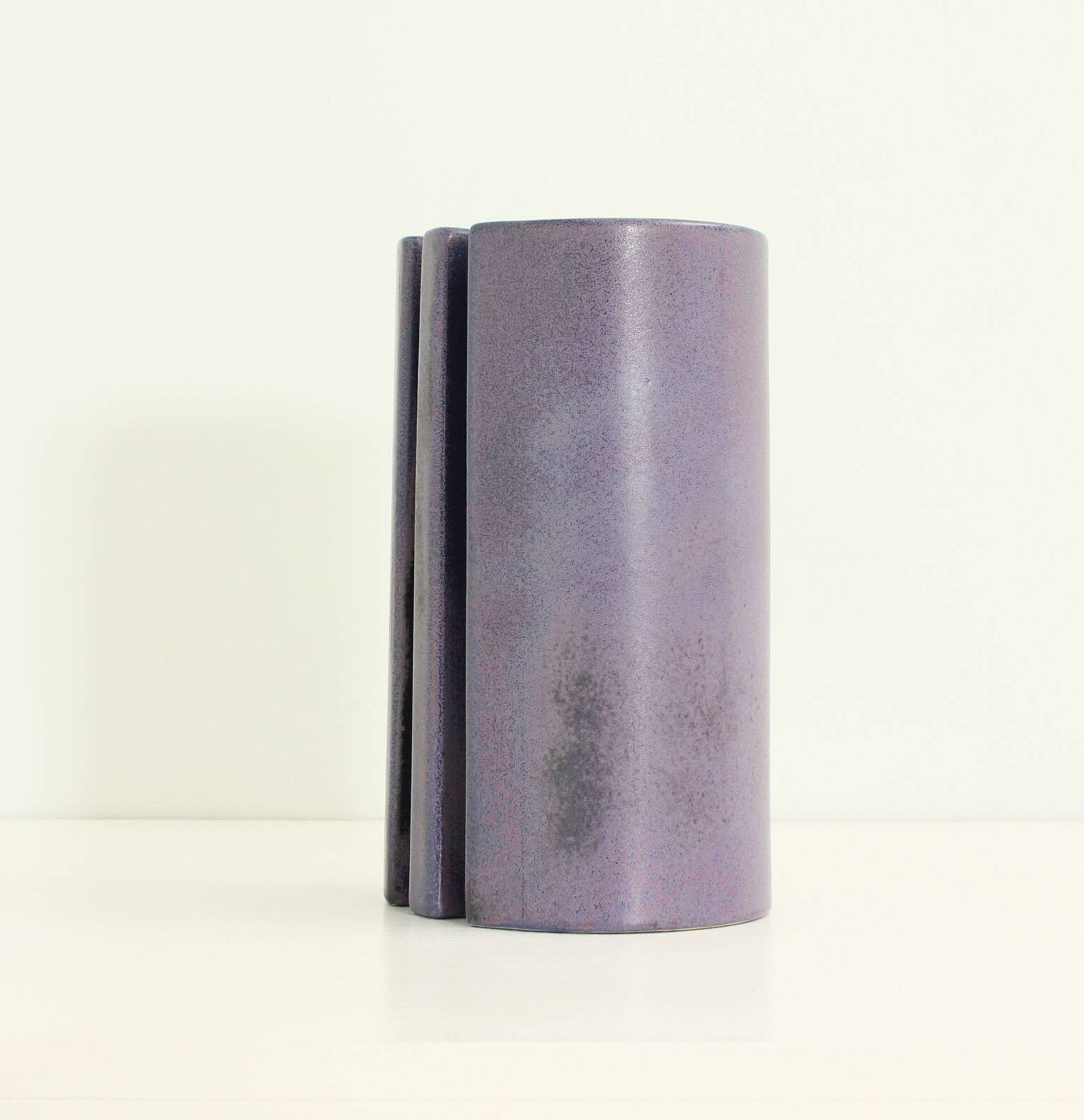 Multifaceted ceramic vase by Angelo Mangiarotti, Italy, 1968.
