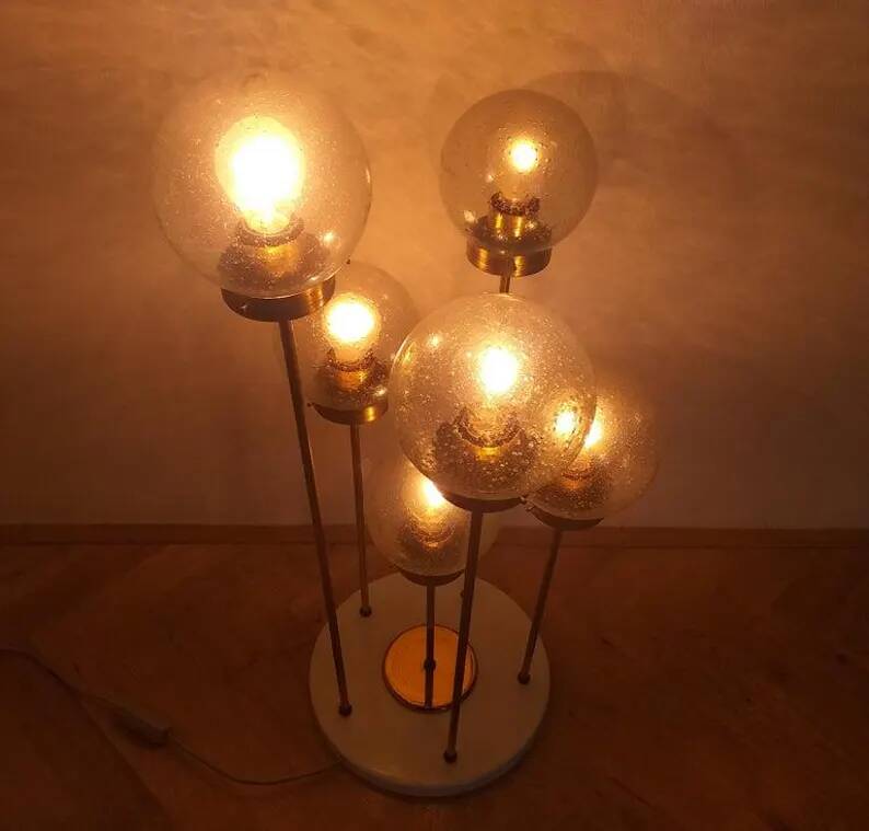 Midcentury Floor Lamp Sputnik, Kamenicky Senov, 1970s