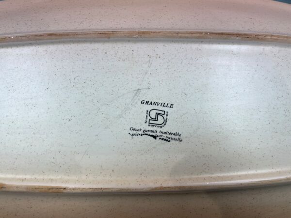 Service à poisson, plat et 10 assiettes Sarreguemines Granville, vintage