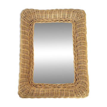 Vintage rattan mirror 1960