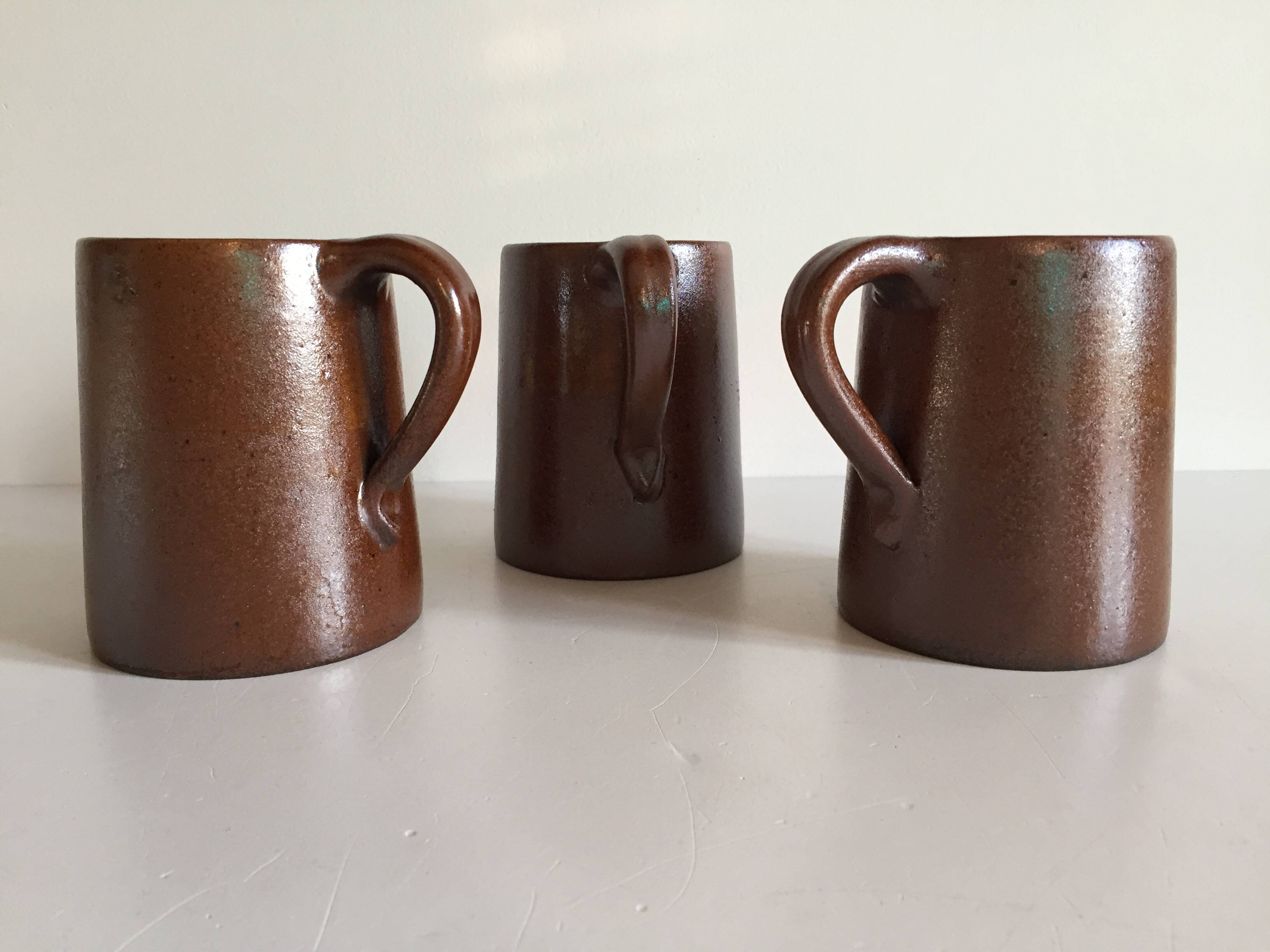 3 vintage marais stoneware mugs
