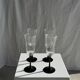 4 large Luminarc Octime vintage octagonal champagne flutes with black foot