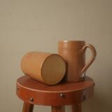 Vintage stoneware mugs ceramic pottery handmade artisanal manufacturing Scandinavian country decoration