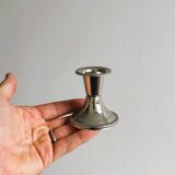 Paire de petits bougeoirs en métal léger