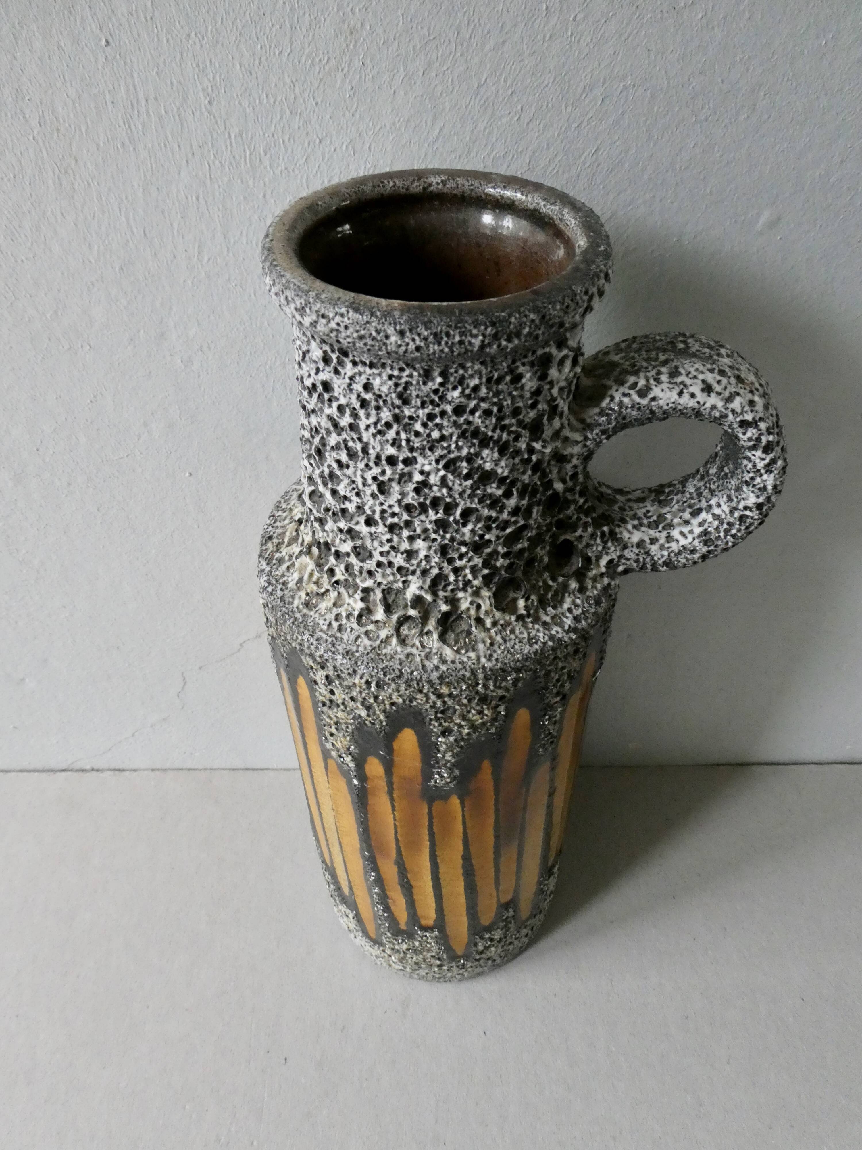Ceramic vase, fat lava, germany, 70s