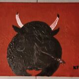 Contemporary painting – Stylized bull – Signed KPMY