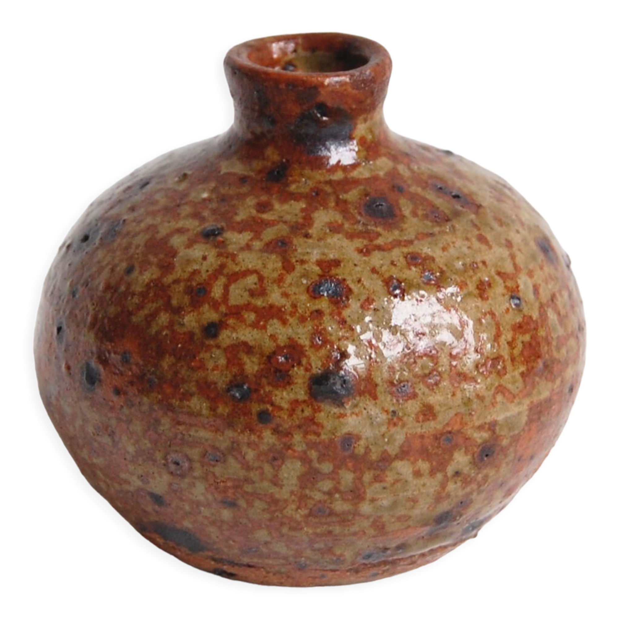 Vintage stoneware ball vase